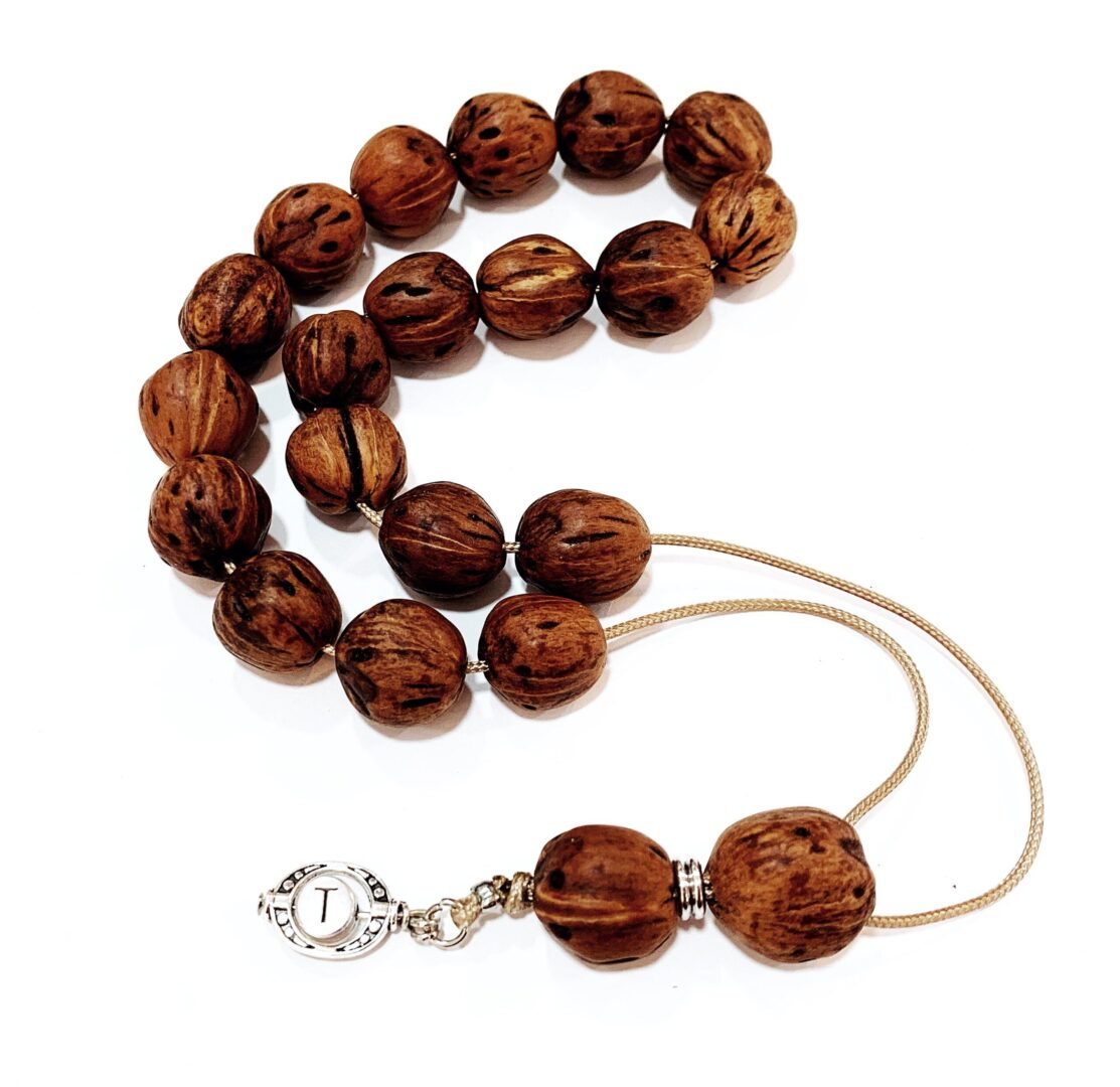 Αρωματικό κομπολόι από μοσχοκάρυδο φυσικό χρώμα