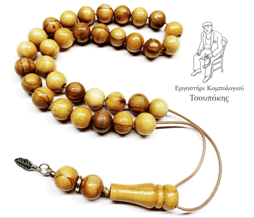 Κομπολόι 33άρι από Ξύλο Ελιάς