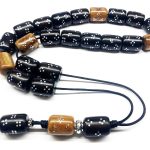 Κομπολόι από Έβενο και Κούκ κεντημένο με ασήμι EBO 2