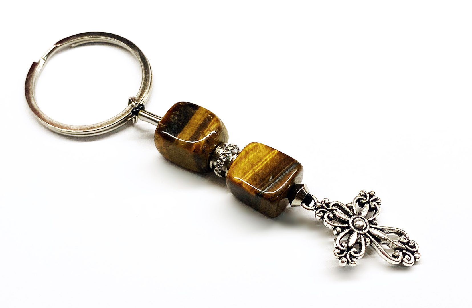 img_4758-2 Μπρελόκ από Μάτι τίγρης και μέταλλο Αλπακά KEY 1 - Image 1