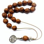 Μοναστηριακό κομπολόι από Μοσχοκάρυδο με άρωμα λιβάνι σε φυσικό χρώμα JUN 500