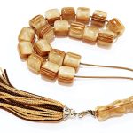 Κομπολόι από Ρητίνη καφέ μπεζ με φούντα RIT 13