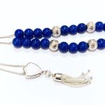 Ασημένιο κομπολόι με ημιπολύτιμες χάντρες από Αχάτη μπλε SIL 3