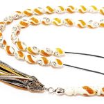 Κομπολόι 33άρι από Κόκκαλο καμήλας στολισμένο με ένθετα χρωματισμένης πάστας  CB 14