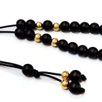 Κομπολόι μπομπονιέρας από Ρητίνη μαύρο ματ με χρυσές λεπτομέρειες MINI 3