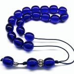 Κομπολόι από Μαστίχα Αιγύπτου νέας κοπής μπλε ρουά MAS 109