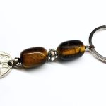 Μπρελόκ από Μάτι τίγρης και μέταλλο Αλπακά KEY 31