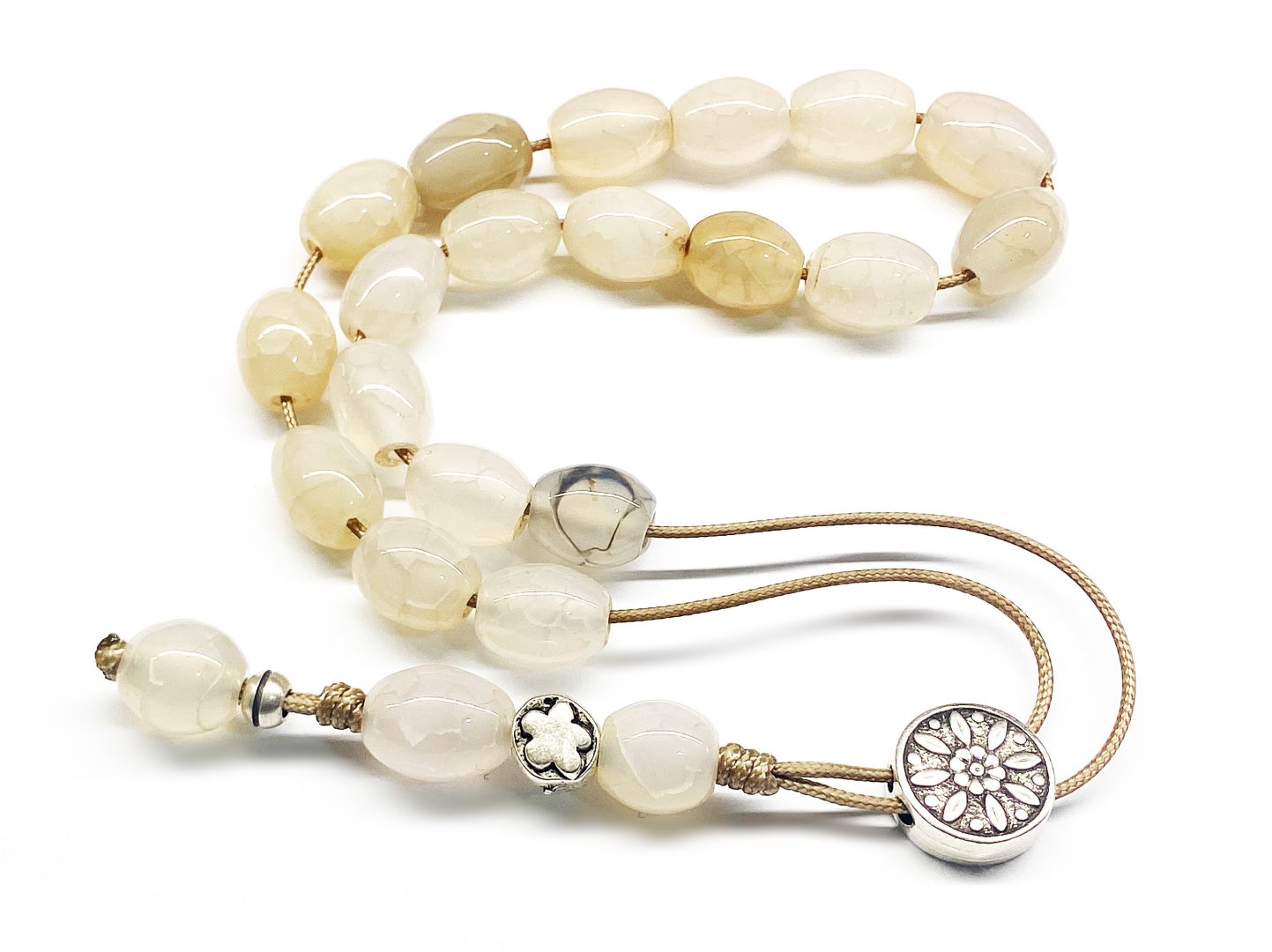 img_5072 Κομπολόι από ημιπολύτιμο λίθο Χαλκηδόνιος κρακελέ STO 10 - Image 1