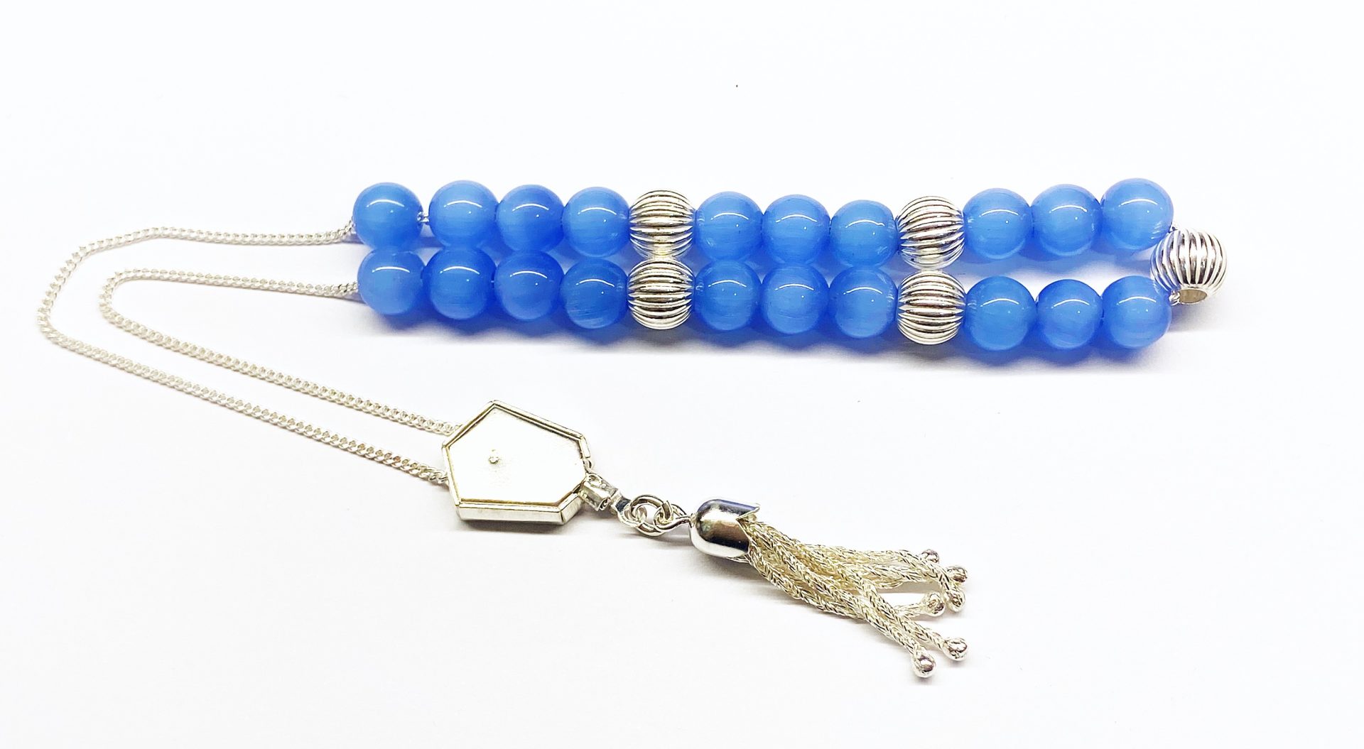 img_5883 Ασημένιο κομπολόι με Μάτι γάτας μπλε SIL 14 - Image 1