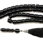 Κρητικό μαύρο κομπολόι από Ρητίνη με 51 χάντρες και φούντα RIT 100