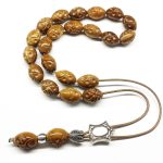 Κομπολόι από Κουκ ξύλο φοινικόδεντρου σκαλιστό WOO 5