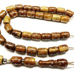 Κομπολόι 33άρι από ξύλο φοινικόδεντρου Κουκ κεντημένο με ασήμι WOO 25