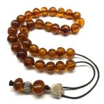 Κομπολόι 33άρι από ατόφιο Κεχριμπάρι Βαλτικής κονιάκ AMB 247