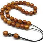 Κομπολόι 33άρι από Μαστίχα Αιγύπτου παλαιάς κοπής σκούρο κροκί MAS 305