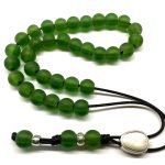 Κομπολόι 33άρι από Γυαλί Τσεχίας πράσινο ματ STO 18