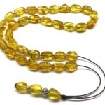 Κομπολόι 33άρι από ατόφιο Κεχριμπάρι Βαλτικής διαυγές βότσαλο AMB 270