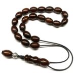 Κομπολόι από ξύλο φοινικόδεντρου Κούκ σκούρο WOO 28