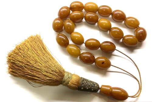 Συλλεκτικό παλιό κομπολόι από Μαστίχα σε κροκί χρώμα MAS 950