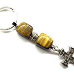 Μπρελόκ από Μάτι τίγρης και μέταλλο Αλπακά KEY 1