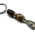 Μπρελόκ  από Αχάτη καφέ ριγέ KEY 38