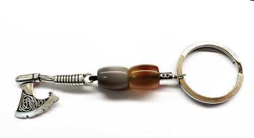 Μπρελόκ από Χαλκηδόνιο και μέταλλο Αλπακά