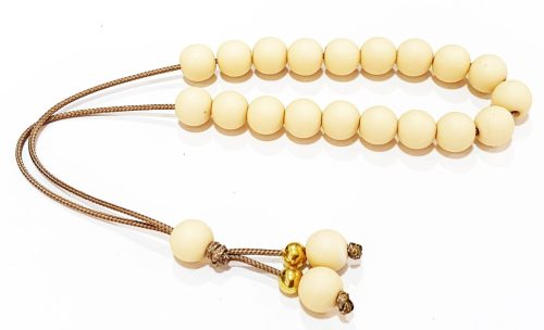 Κομπολόι μπομπονιέρας από Ρητίνη εκρού ματ